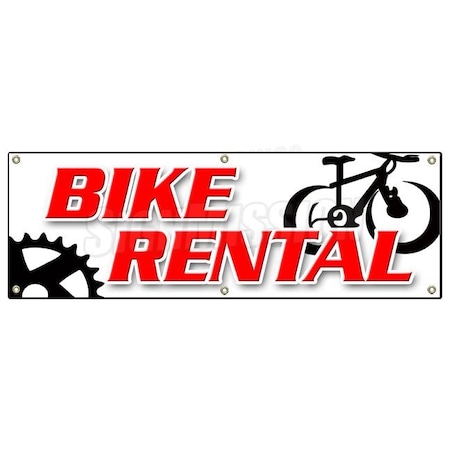 Signmission BIKE RENTAL BANNER SIGN bicycle shop repair rent scooter cycle helmet B-72 Bike Rental